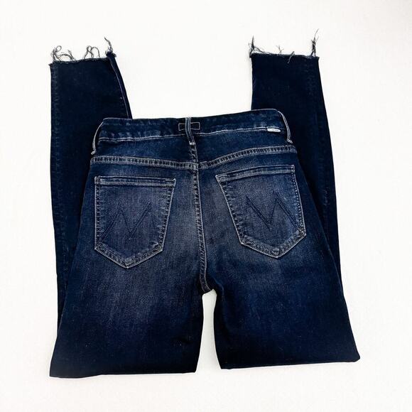Mother High Waisted Looker Ankle Fray Last Call Denim Jeans Dk Wash Size 26 - Picture 4 of 10